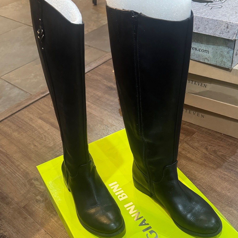 Gianni Bini Sleek Black Over the Knee Boots